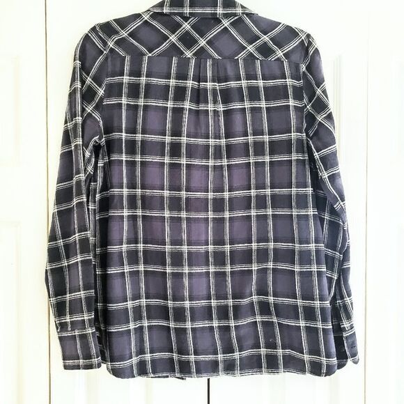 Woolrich Grey Plaid Button Down Flannel, Size Small - Picture 4 of 4